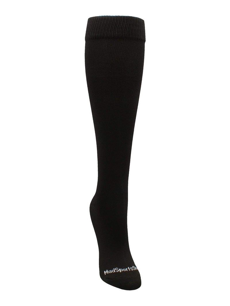 MadSportsStuff Softball Socks with Stitches Over the Calf (Black/Neon Pink, Medium) - Image 2